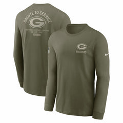Green Bay Packers 2025 Salute to Service Sideline Long Sleeve T-Shirt Olive | Nike for Sale
