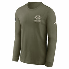 Green Bay Packers 2025 Salute to Service Sideline Long Sleeve T-Shirt Olive | Nike for Sale