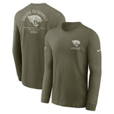Jacksonville Jaguars 2025 Salute to Service Sideline Long Sleeve T-Shirt Olive | Nike for Sale