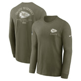 Kansas City Chiefs 2025 Salute to Service Sideline Long Sleeve T-Shirt Olive | Nike for Sale