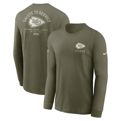 Kansas City Chiefs 2025 Salute to Service Sideline Long Sleeve T-Shirt Olive | Nike for Sale