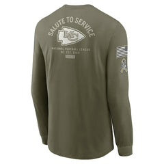 Kansas City Chiefs 2025 Salute to Service Sideline Long Sleeve T-Shirt Olive | Nike for Sale