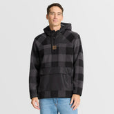 Minnesota Vikings Elements Plaid Polar Fleece Quarter-Zip Hoodie Black | Fanatics