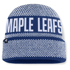 Toronto Maple Leafs Fanatics Fundamentals Shelter Cuffed Knit Hat - Blue/White - NHL