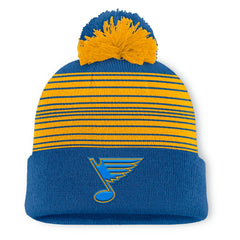 St. Louis Blues Fanatics Fundamental Spirit Cuffed Pom Knit Hat - Navy - NHL