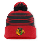 Chicago Blackhawks Fanatics Fundamental Spirit Cuffed Pom Knit Hat - Red - NHL