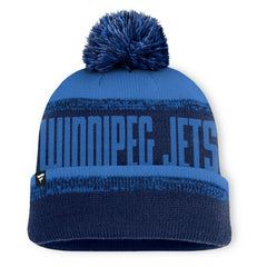 Winnipeg Jets Fanatics Fundamentals Thrive Cuffed Knit Hat with Pom - Navy/Blue - NHL