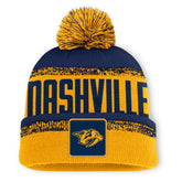 Nashville Predators Fanatics Fundamentals Thrive Cuffed Knit Hat with Pom - Gold/Navy - NHL
