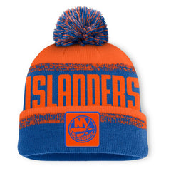 New York Islanders Fanatics Fundamentals Thrive Cuffed Knit Hat with Pom - Royal/Orange - NHL
