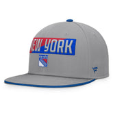 New York Rangers Fanatics Fundamentals Duo Split Logo Snapback Hat - Gray - NHL