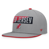 New Jersey Devils Fanatics Fundamentals Duo Split Logo Snapback Hat - Gray - NHL