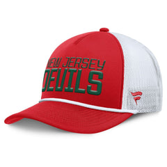 New Jersey Devils Fanatics Heritage Dutch A-Frame Trucker Adjustable Hat - Red/White - NHL