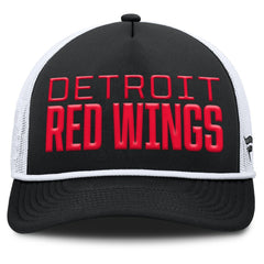 Detroit Red Wings Fanatics Heritage Dutch A-Frame Trucker Adjustable Hat - Black/White - NHL