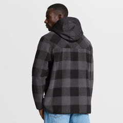 New York Jets Elements Plaid Polar Fleece Quarter-Zip Hoodie Black | Fanatics