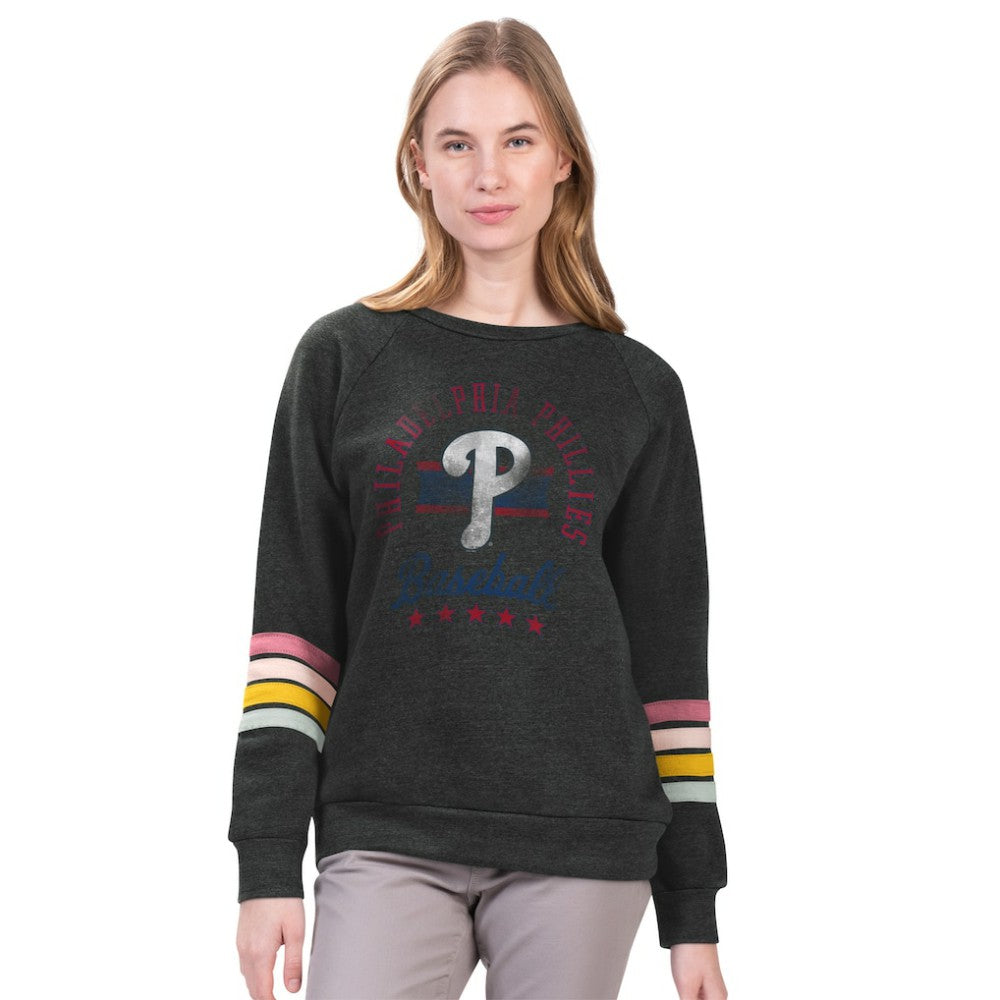 Philadelphia Phillies G-III 4Her by Carl Banks Women's Allana Stripe Pullover Sweatshirt - MLB
