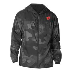 Calgary Flames Columbia Camo Flash Challenger Omni-Shade Full-Zip Hoodie Windbreaker - Black - NHL