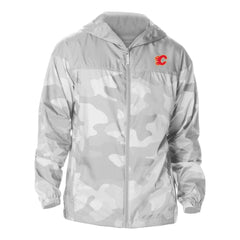 Calgary Flames Columbia Camo Flash Challenger Omni-Shade Full-Zip Hoodie Windbreaker - Gray - NHL