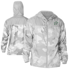 Dallas Stars Columbia Camo Flash Challenger Omni-Shade Full-Zip Hoodie Windbreaker - Gray - NHL