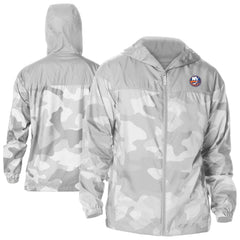 New York Islanders Columbia Camo Flash Challenger Omni-Shade Full-Zip Hoodie Windbreaker - Gray - NHL