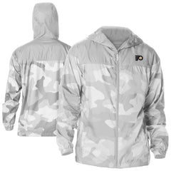 Philadelphia Flyers Columbia Camo Flash Challenger Omni-Shade Full-Zip Hoodie Windbreaker - Gray - NHL