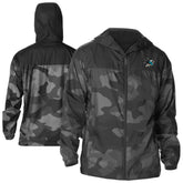 San Jose Sharks Columbia Camo Flash Challenger Omni-Shade Full-Zip Hoodie Windbreaker - Black - NHL
