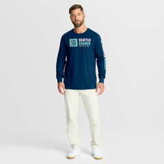 Seattle Kraken Fanatics Goal Crease Legacy Long Sleeve T-Shirt - Navy - NHL