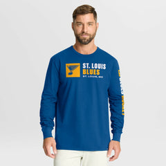St. Louis Blues Fanatics Goal Crease Legacy Long Sleeve T-Shirt - Blue - NHL