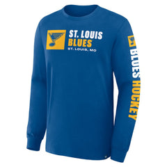 St. Louis Blues Fanatics Goal Crease Legacy Long Sleeve T-Shirt - Blue - NHL
