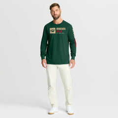 Minnesota Wild Fanatics Goal Crease Legacy Long Sleeve T-Shirt - Green - NHL