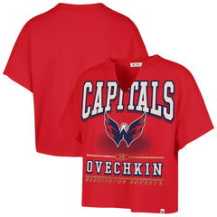 Alexander Ovechkin Washington Capitals '47 Women's Elation Name & Number Oversized Notch Neck T-Shirt - Red - NHL
