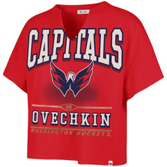 Alexander Ovechkin Washington Capitals '47 Women's Elation Name & Number Oversized Notch Neck T-Shirt - Red - NHL