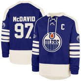 Connor McDavid Edmonton Oilers '47 Player Name & Number Sweep Check Eternal Lacer Sweatshirt - Royal - NHL