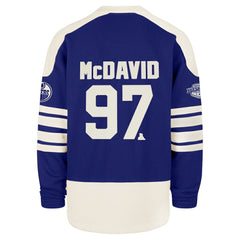 Connor McDavid Edmonton Oilers '47 Player Name & Number Sweep Check Eternal Lacer Sweatshirt - Royal - NHL
