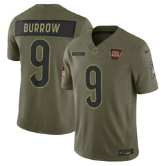 Joe Burrow Cincinnati Bengals 2025 Salute to Service Limited Jersey Olive | Nike for Sale