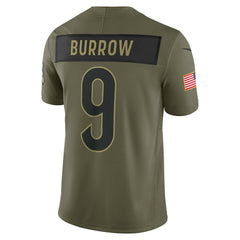 Joe Burrow Cincinnati Bengals 2025 Salute to Service Limited Jersey Olive | Nike for Sale