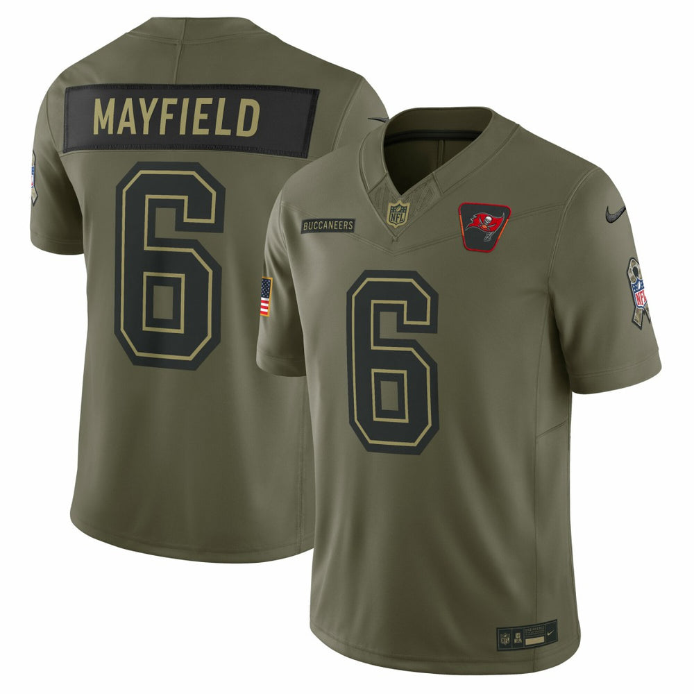 Baker Mayfield Tampa Bay Buccaneers 2025 Salute to Service Limited Jersey Olive | Nike for Sale