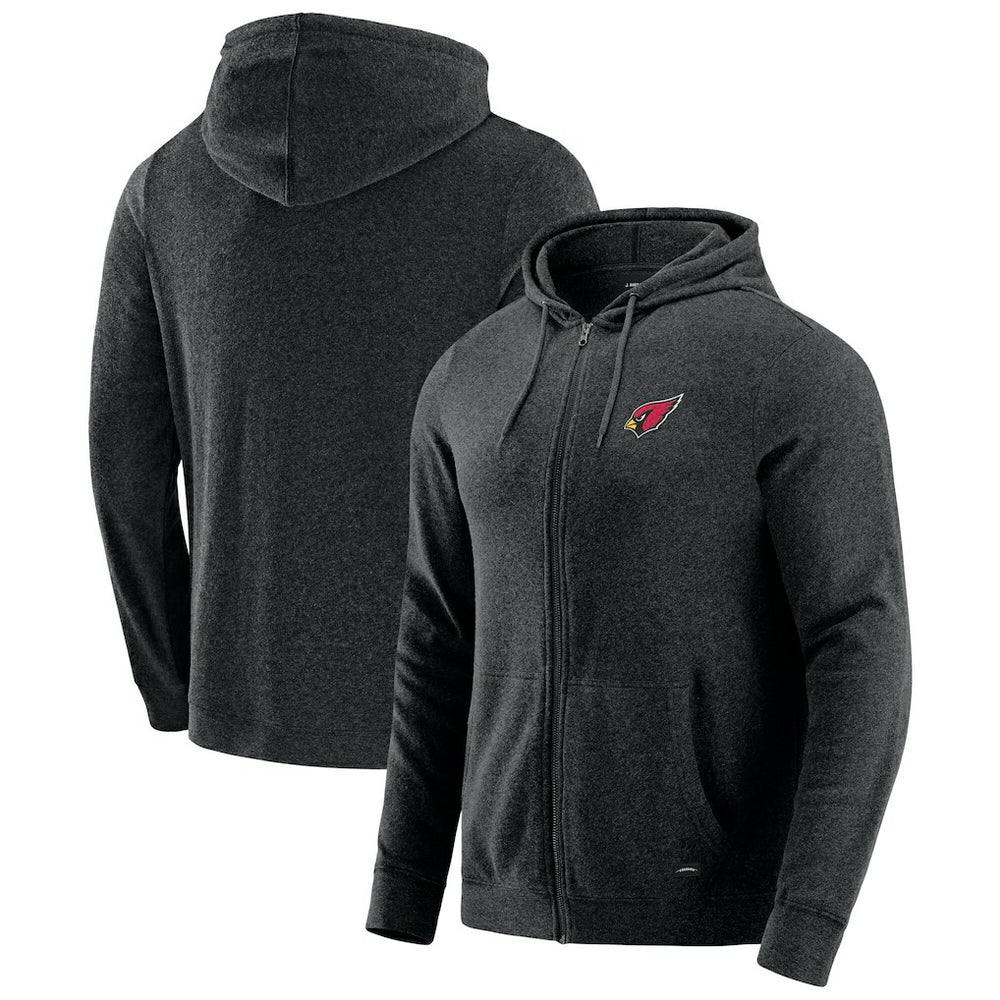 Arizona Cardinals J. Palmer Players Lounge Tri-Blend Full-Zip Hoodie Dark Heather Gray | NFL