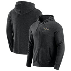 Baltimore Ravens J. Palmer Players Lounge Tri-Blend Full-Zip Hoodie Dark Heather Gray | NFL