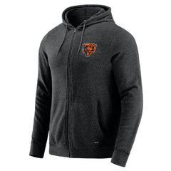 Chicago Bears J. Palmer Players Lounge Tri-Blend Full-Zip Hoodie Dark Heather Gray | NFL