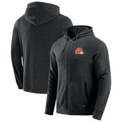 Cleveland Browns J. Palmer Players Lounge Tri-Blend Full-Zip Hoodie Dark Heather Gray | NFL
