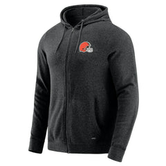 Cleveland Browns J. Palmer Players Lounge Tri-Blend Full-Zip Hoodie Dark Heather Gray | NFL