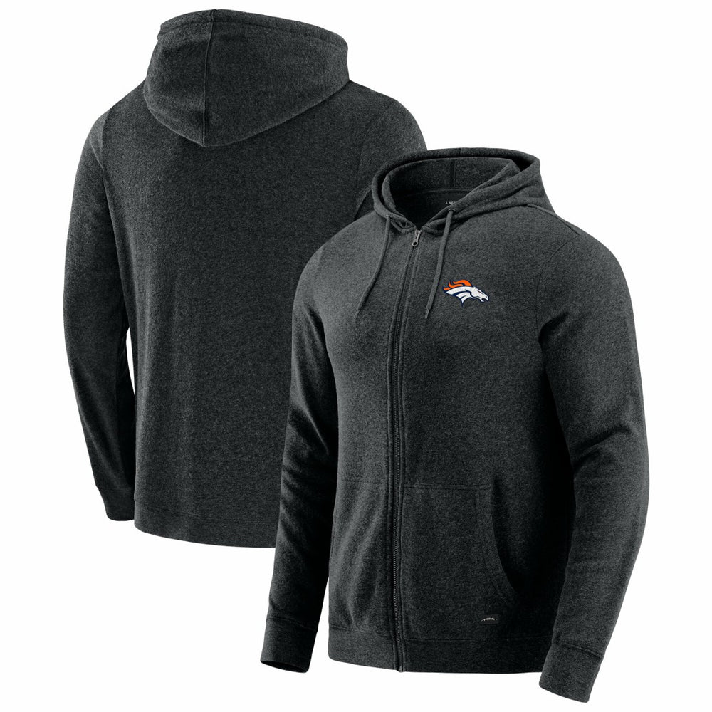 Denver Broncos J. Palmer Players Lounge Tri-Blend Full-Zip Hoodie Dark Heather Gray | NFL
