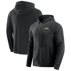 Los Angeles Chargers J. Palmer Players Lounge Tri-Blend Full-Zip Hoodie Dark Heather Gray | NFL