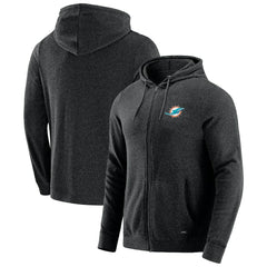 Miami Dolphins J. Palmer Players Lounge Tri-Blend Full-Zip Hoodie Dark Heather Gray | NFL