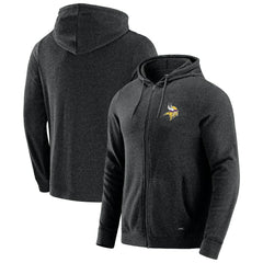 Minnesota Vikings J. Palmer Players Lounge Tri-Blend Full-Zip Hoodie Dark Heather Gray | NFL