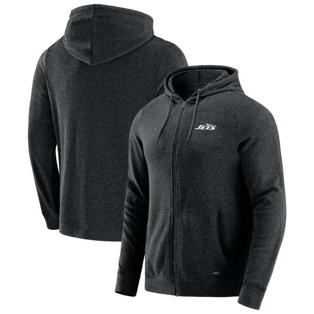New York Jets J. Palmer Players Lounge Tri-Blend Full-Zip Hoodie Dark Heather Gray | NFL