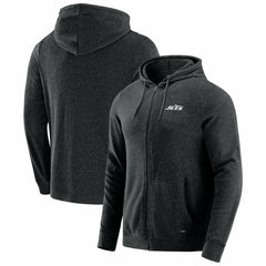 New York Jets J. Palmer Players Lounge Tri-Blend Full-Zip Hoodie Dark Heather Gray | NFL