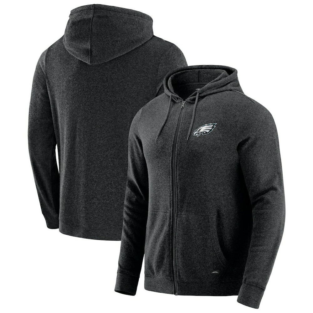 Philadelphia Eagles J. Palmer Players Lounge Tri-Blend Full-Zip Hoodie Dark Heather Gray | NFL