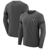 Las Vegas Raiders J. Palmer Players Lounge Raglan Tri-Blend Sweatshirt Dark Heather Gray | NFL