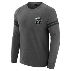 Las Vegas Raiders J. Palmer Players Lounge Raglan Tri-Blend Sweatshirt Dark Heather Gray | NFL